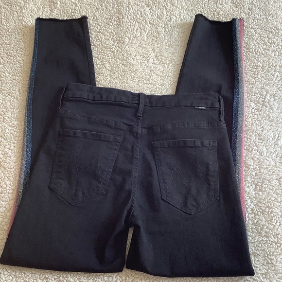 Mother Guilty Glitter Racer Looker Jeans Sz-26 - Picture 4 of 9